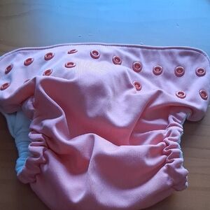 Pink Cloth Diaper with Snap Closures